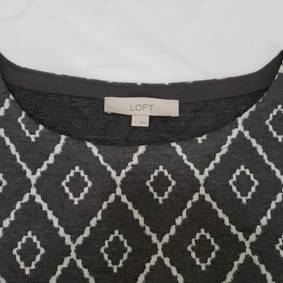 LOFT Geometric Print Long Sleeve Dress - Picture 3 of 5